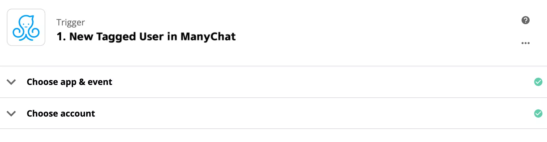 ManyChat trigger beállítása a Zapier-ben