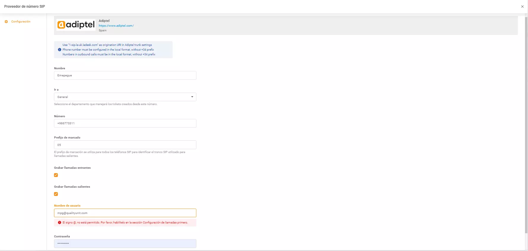 Adiptel hitelesítési adatok