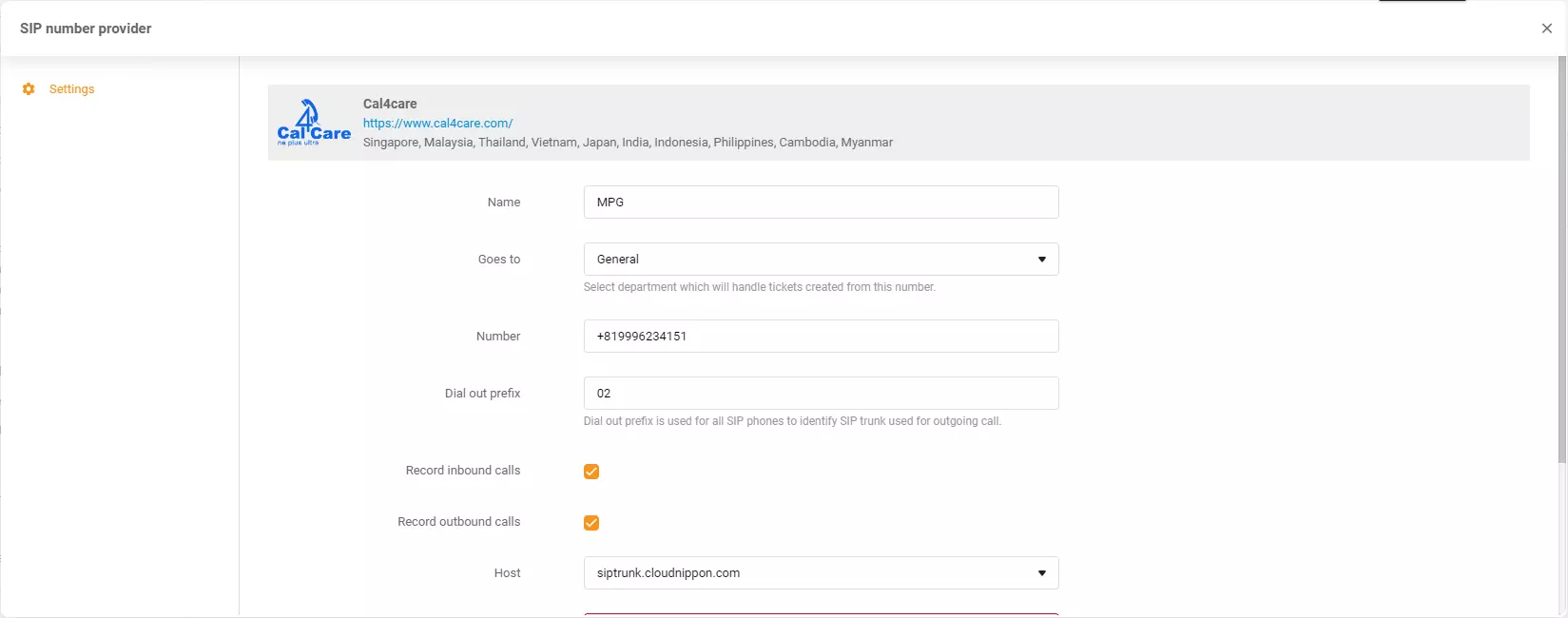 Cal4Care hitelesítési adatok
