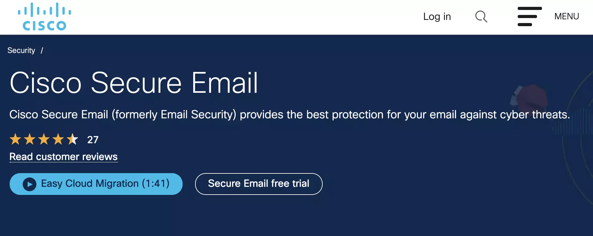 Cisco Secure Email Weboldal