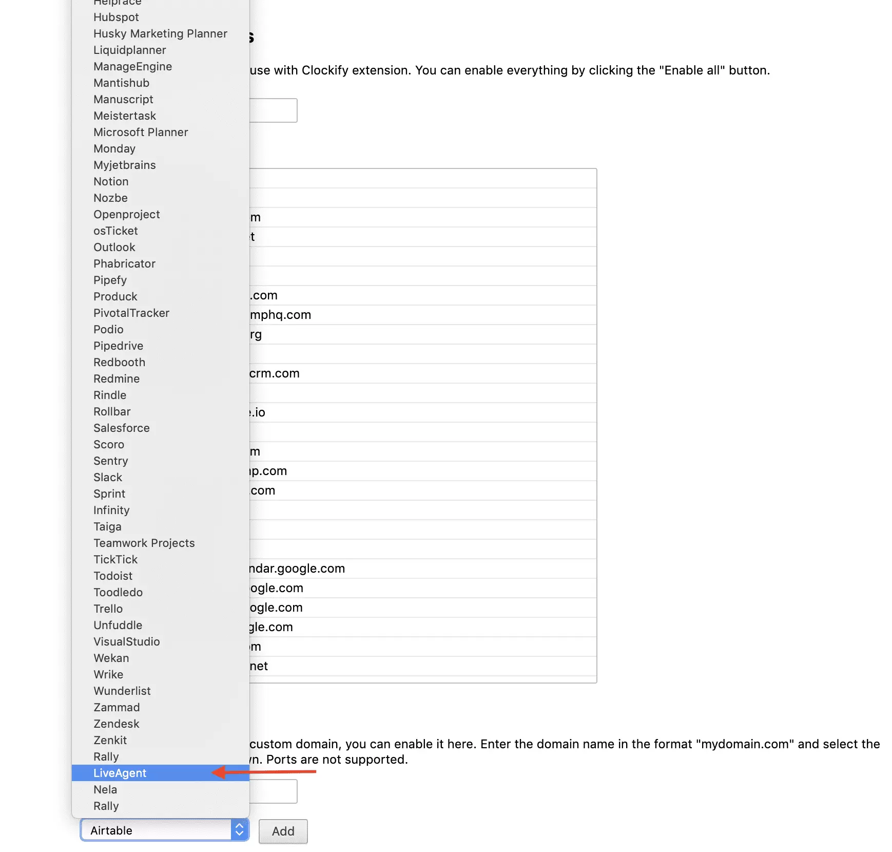 Clockify LiveAgent integráció