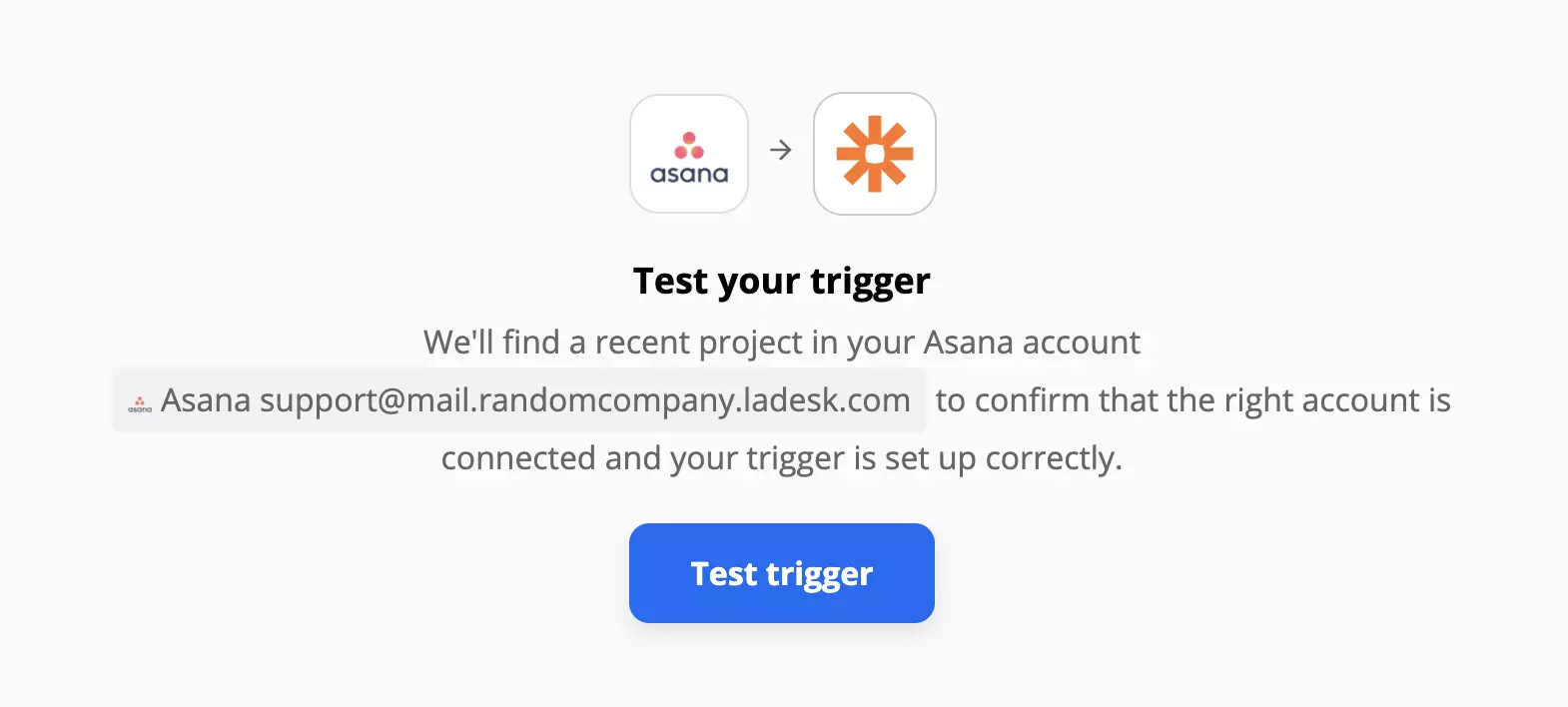 Asana trigger tesztelése