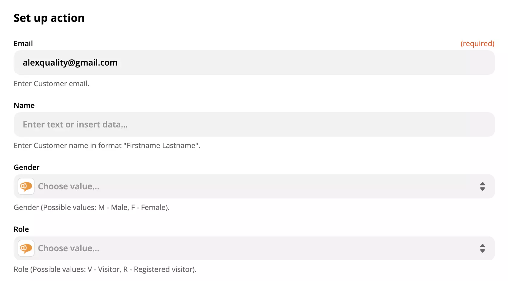 LiveAgent műveleti beállítása a Zapier-en