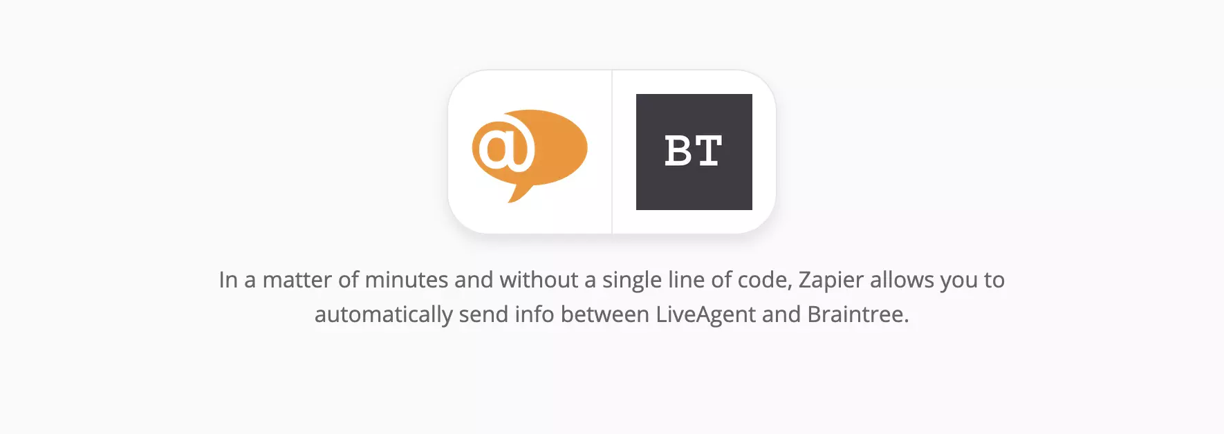 LiveAgent és Braintree integráció oldal a Zapier-en
