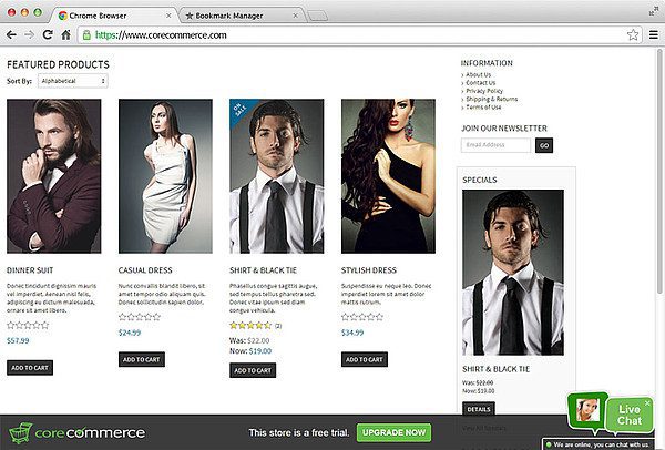 CoreCommerce LiveAgent élő chat integráció