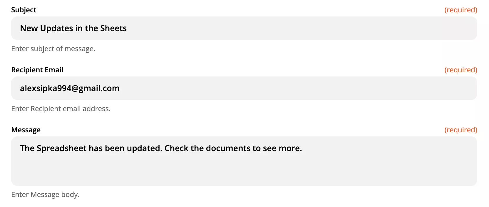 LiveAgent művelet beállítási példa kitöltött mezőkkel