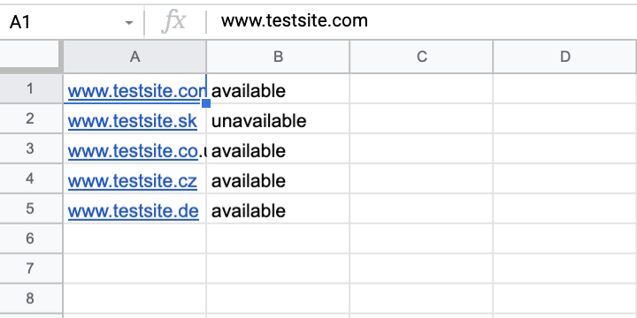 Google Sheets példa