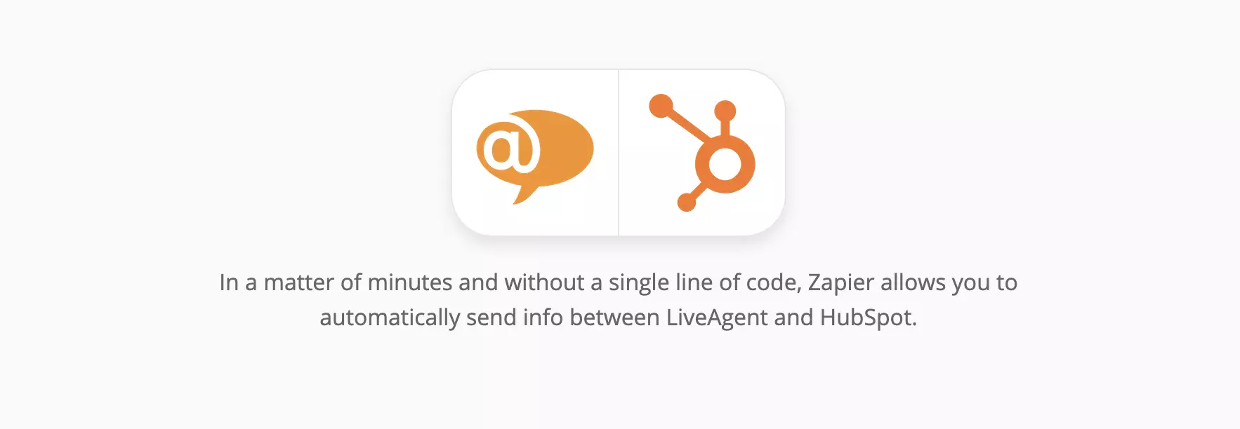 HubSpot és LiveAgent integrációs oldal a Zapieren