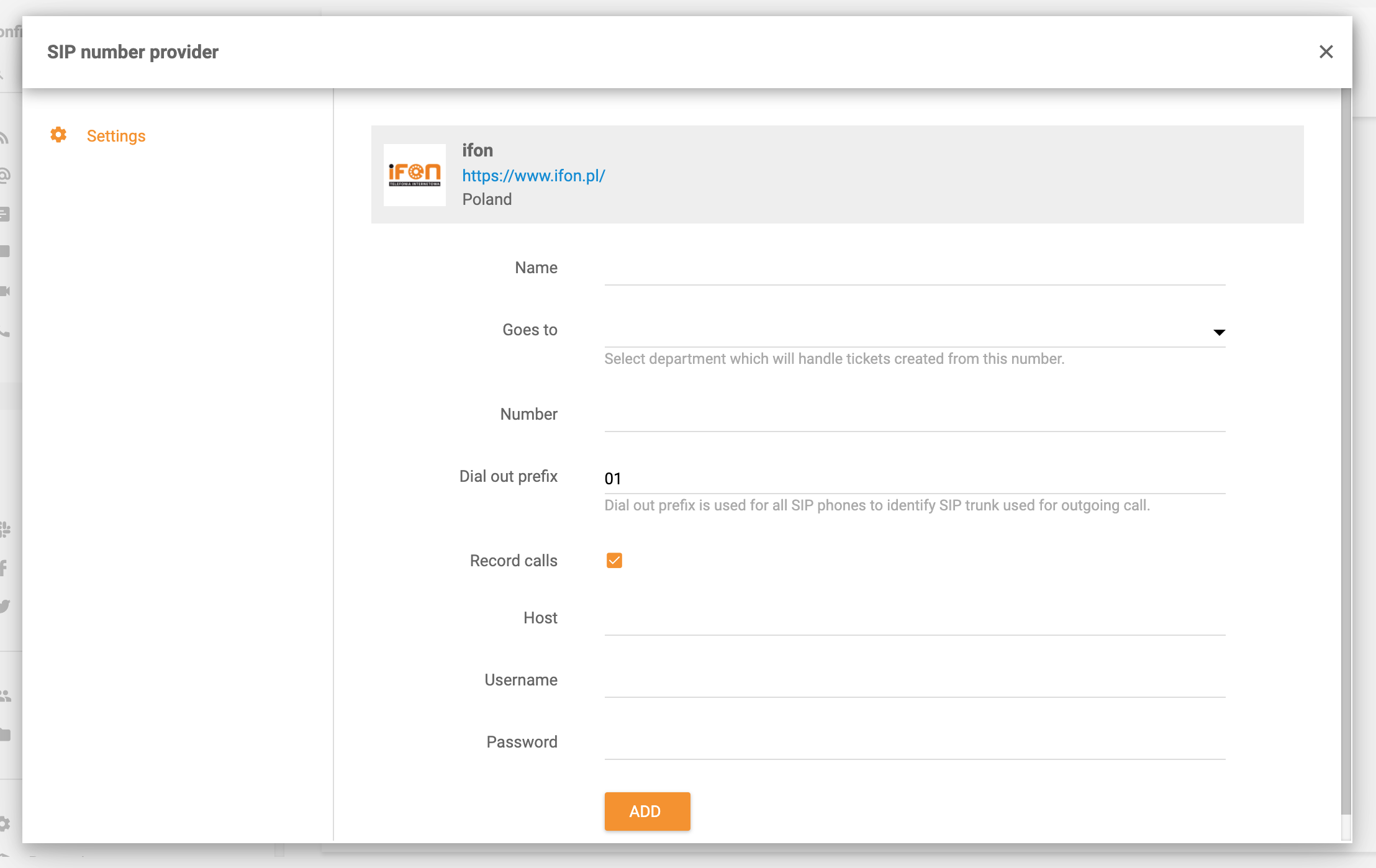 iFON integráció a LiveAgent-ben