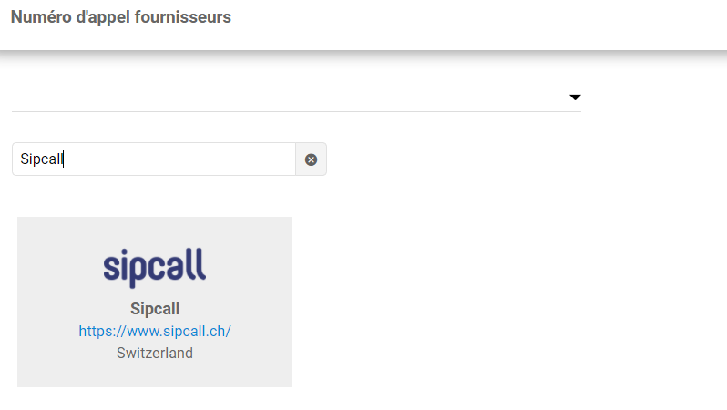 Sipcall kiválasztása