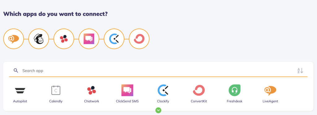 A picture showing possibilities of app connections with Integrately