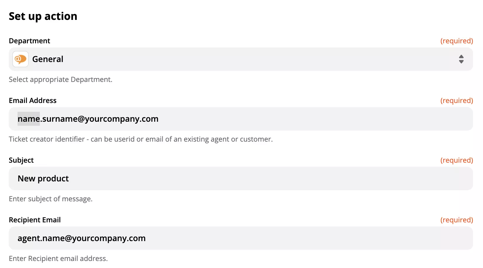 LiveAgent művelet beállítása a Zapier integrációban