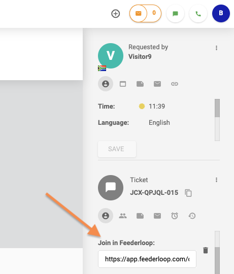 LiveAgent Feederloop integráció a jegyen belül
