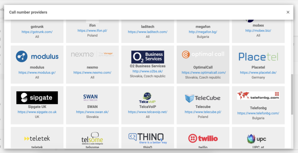 Optimal Call a VoIP-szolgáltatók listájában