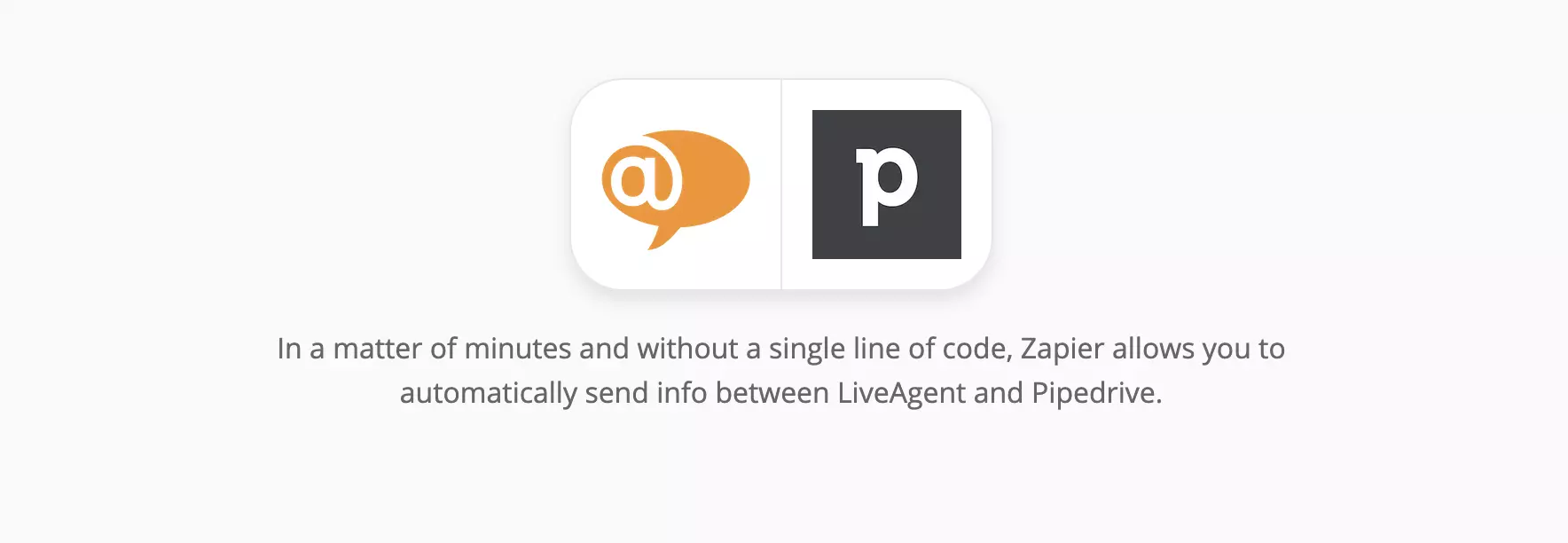LiveAgent és PipeDrive integrációs oldal a Zapier-en