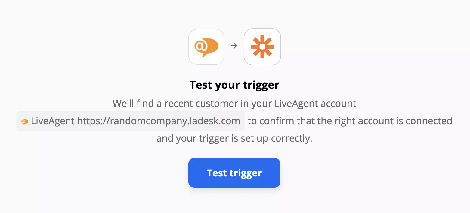 LiveAgent trigger teszt
