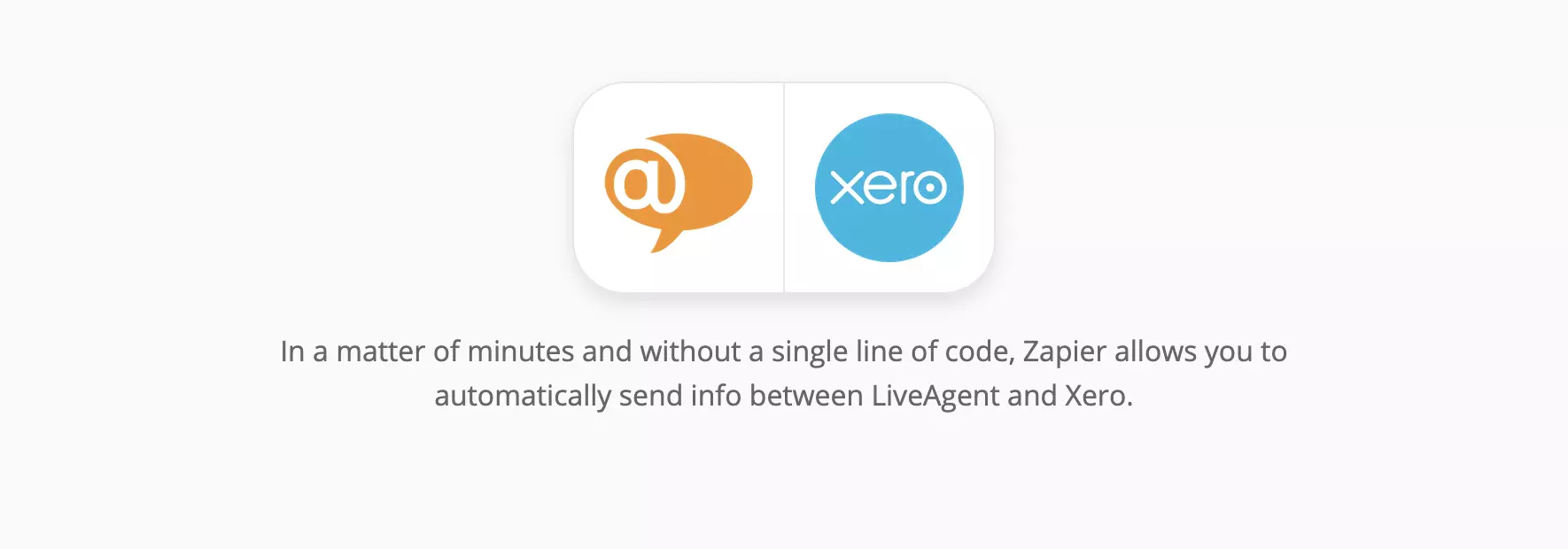 Xero és LiveAgent integráció oldal a Zapier-en