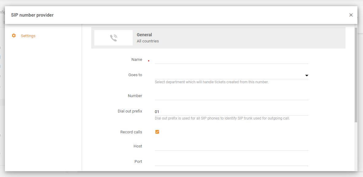 Magenta integráció a LiveAgent-ben - Számok konfigurációja