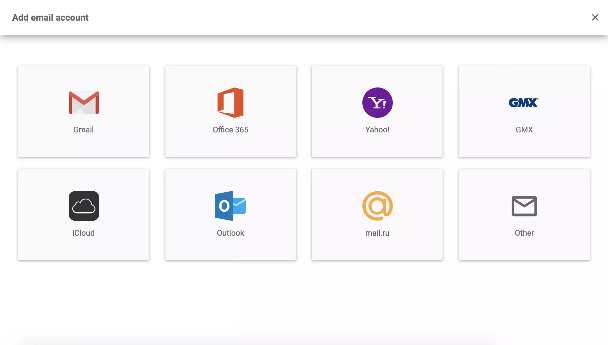 Mail.ru a LiveAgent beállításaiban új e-mail cím hozzáadásakor