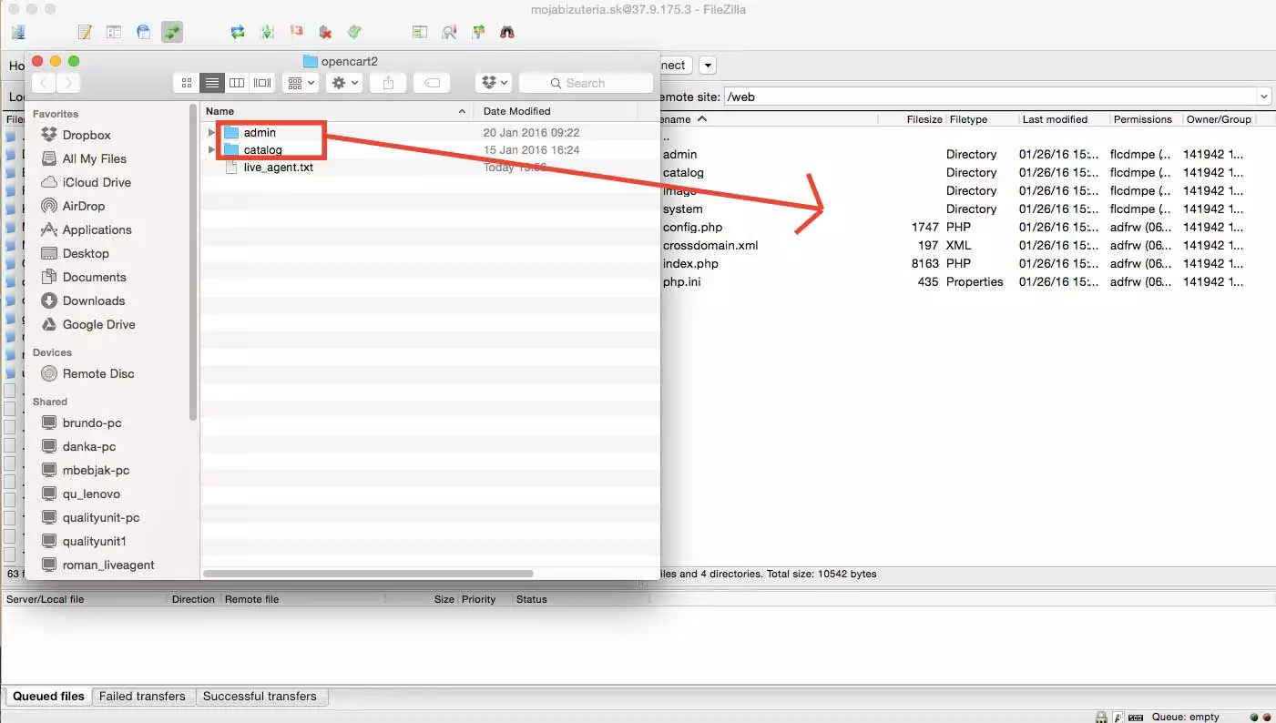 OpenCart LiveAgent integráció - Fájlok feltöltése