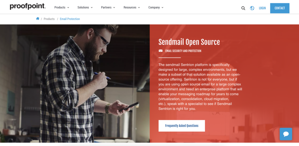 Sendmail kezdőlap letöltési lehetőséggel és információkkal