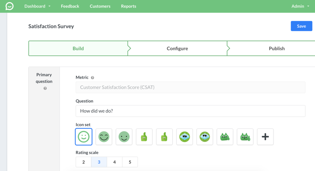 Egyéni felmérés létrehozása a Simplesat-ban