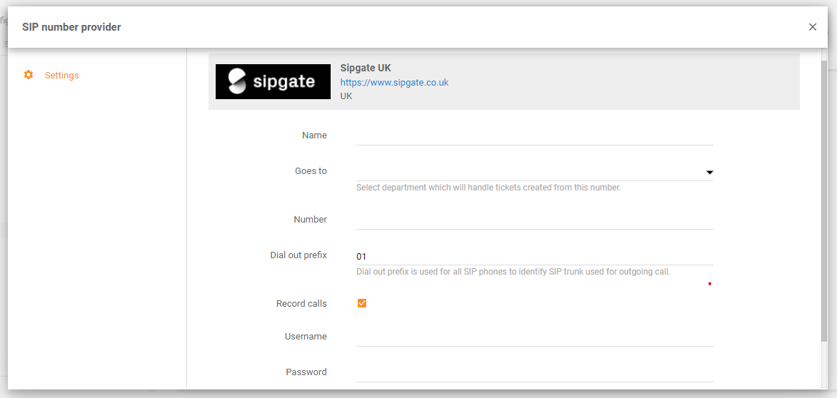 Sipgate integráció a LiveAgent-ben