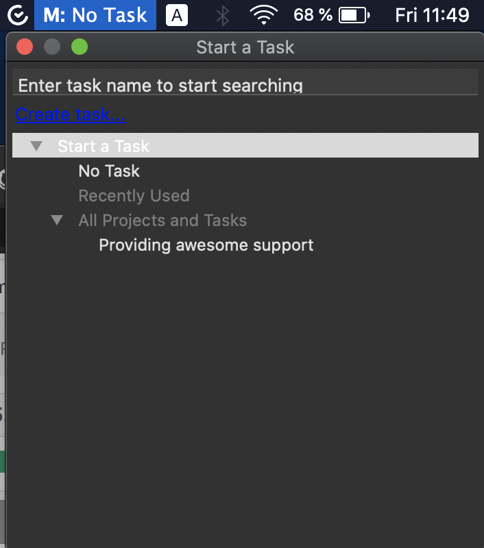 TimeCamp alkalmazás Mac operációs rendszerekhez
