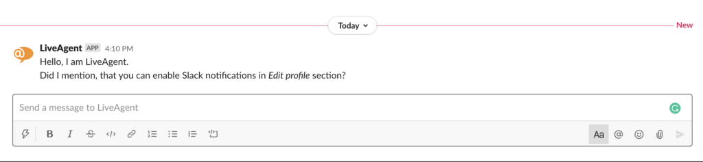 Slack értesítés új Sürgős címkéről a LiveAgentben