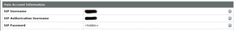 VoIP.ms felhasználónév és jelszó SIP beállításokban