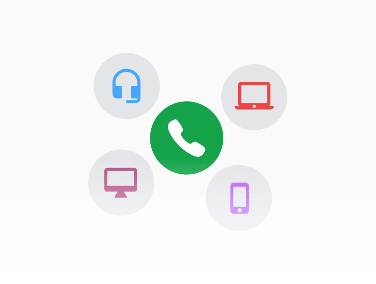 Több támogatott hívóeszköz és telefon