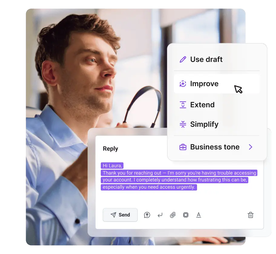 AI Answer Improver live chat ügynököknek