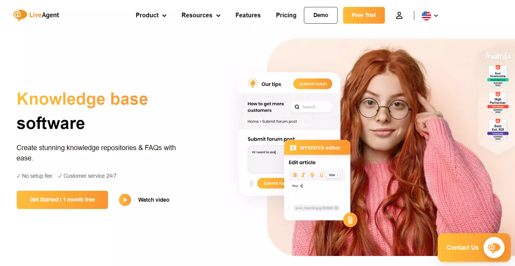 LiveAgent tudásbázis kezdőoldal