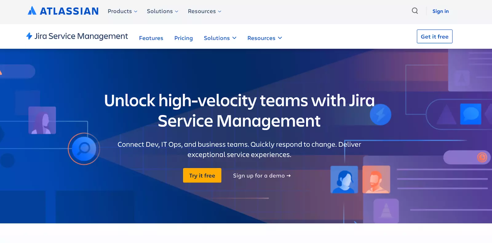 Jira Service Management kezdőlap