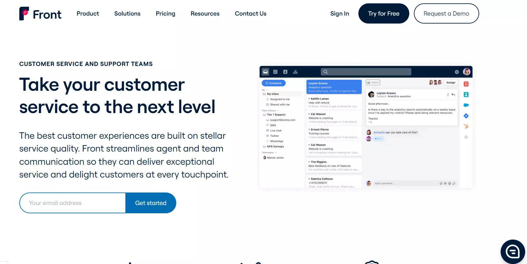 Front ügyfélszolgálat kezdőlap