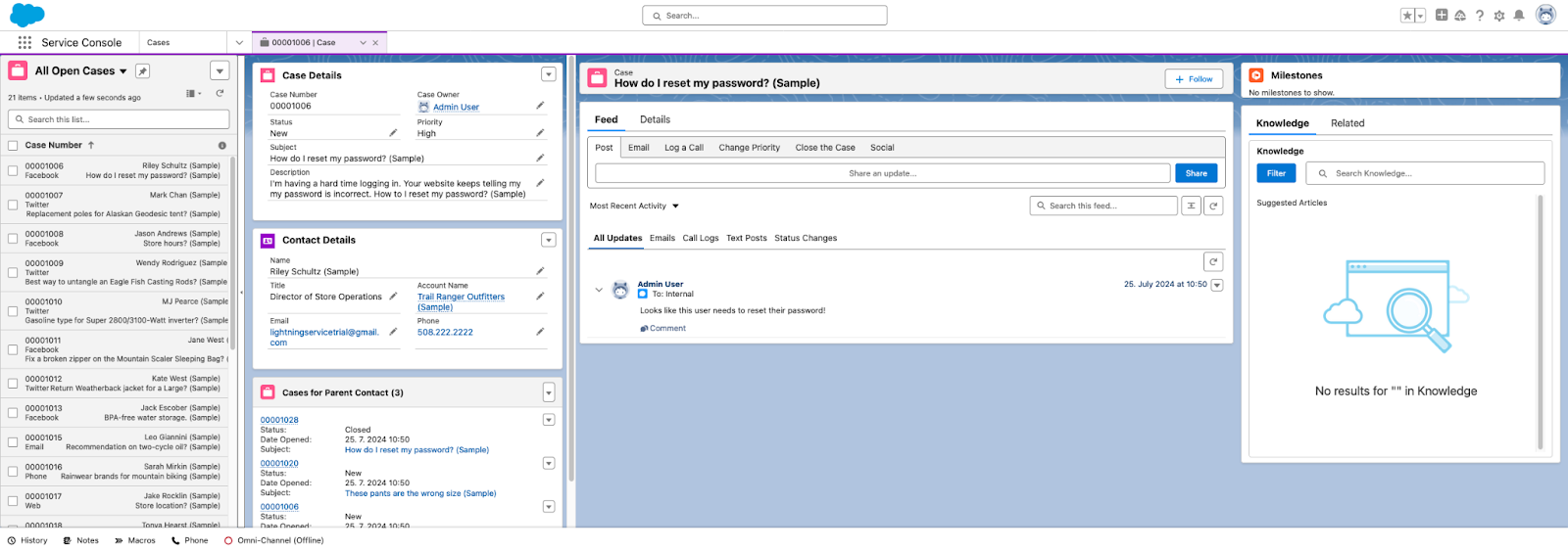 A Salesforce Service Cloud ügyfélszolgálati szoftver