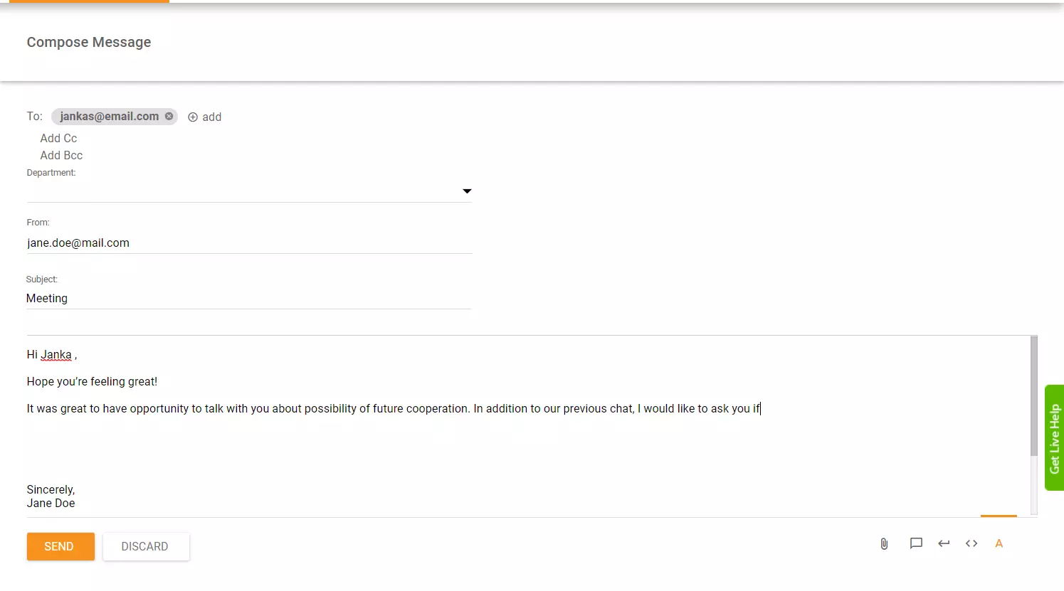 E-mail nyitás példa