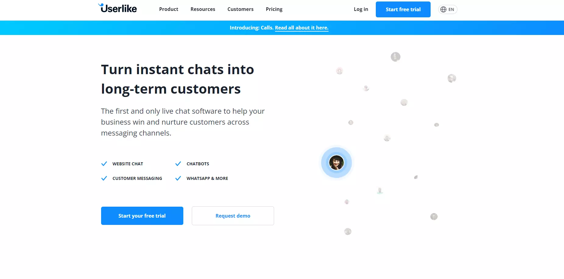 Userlike kezdőoldal