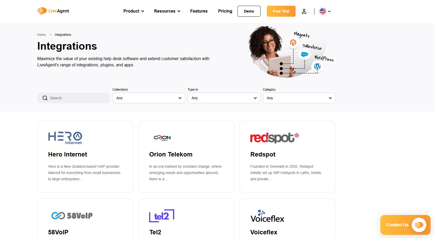 A LiveAgent integrációinak képernyőképe